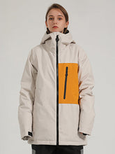 Women's Winter Single Board Double Board Windproof Waterproof Color Patchwork Ski Jacket Couples Snowwear